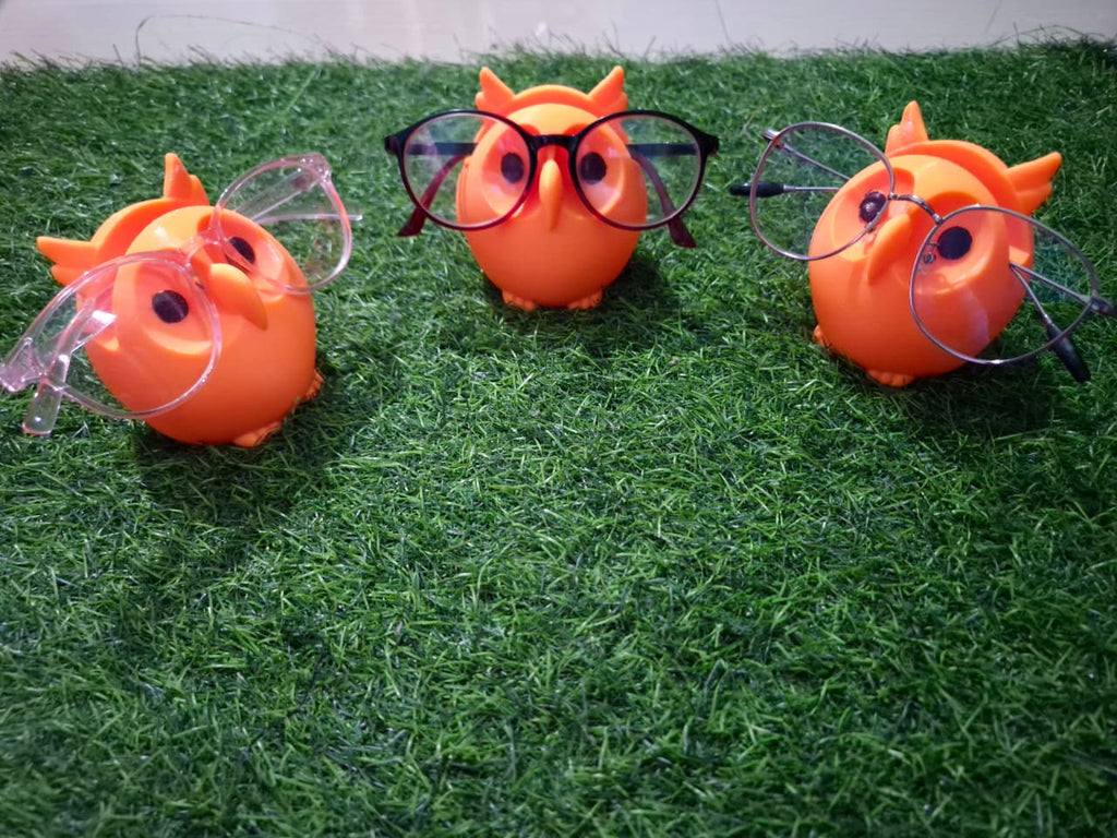 Owl Eyeglass Holder Stand– Quirky Desk & Bedside Organizer for Glasses, Sung lasses & Readers – Durable, Lightweight & Unique Gift Idea