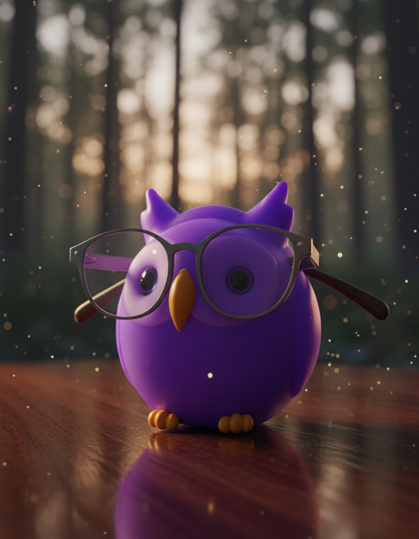 Owl Eyeglass Holder Stand– Quirky Desk & Bedside Organizer for Glasses, Sung lasses & Readers – Durable, Lightweight & Unique Gift Idea