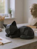 Geometric Cat Figurine – Modern Accent Piece for Contemporary Décor