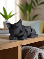Geometric Cat Figurine – Modern Accent Piece for Contemporary Décor