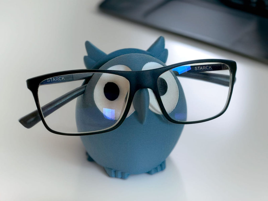 Owl Eyeglass Holder Stand– Quirky Desk & Bedside Organizer for Glasses, Sung lasses & Readers – Durable, Lightweight & Unique Gift Idea